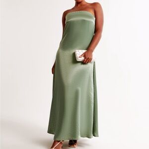 Abercrombie & Fitch Sage Green Satin Dress